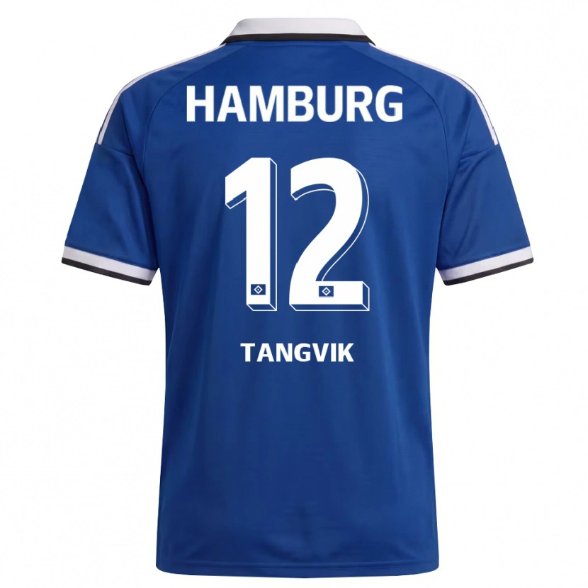 Danxen Enfant Maillot Sander Tangvik #12 Blanc Bleu Tenues Extérieur 2026/27 T-Shirt