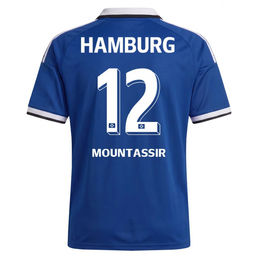 Danxen Enfant Maillot Youssef Mountassir #12 Blanc Bleu Tenues Extérieur 2026/27 T-Shirt