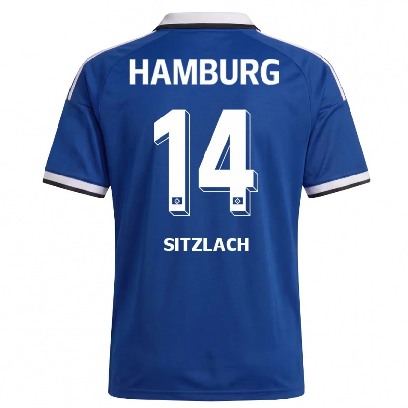 Danxen Enfant Maillot Robin Sitzlach #14 Blanc Bleu Tenues Extérieur 2026/27 T-Shirt