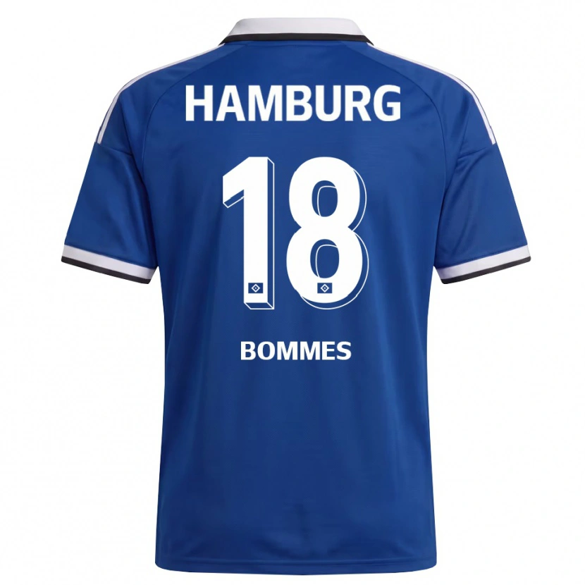 Danxen Enfant Maillot Jonathan Bommes #18 Blanc Bleu Tenues Extérieur 2026/27 T-Shirt