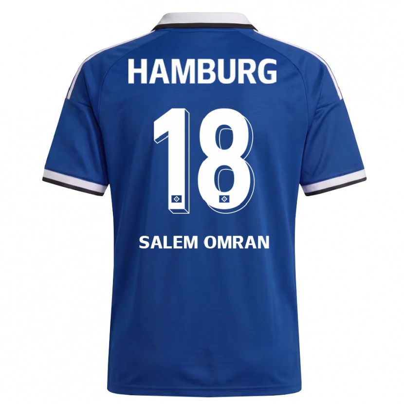 Danxen Enfant Maillot Amir Salem Omran #18 Blanc Bleu Tenues Extérieur 2026/27 T-Shirt