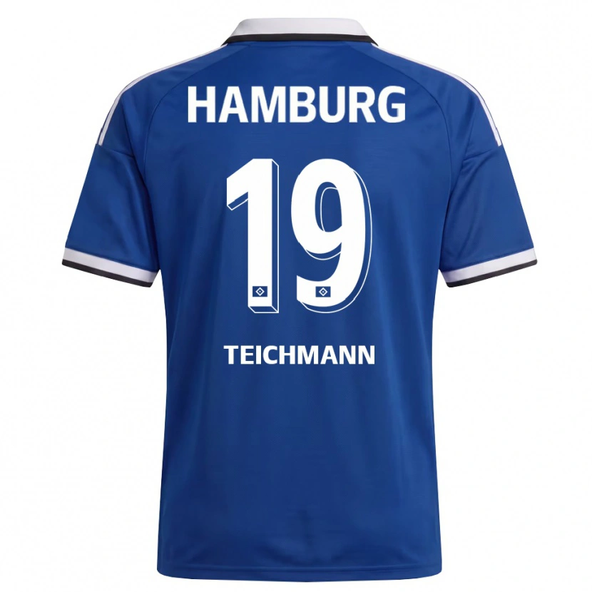 Danxen Enfant Maillot Mats Teichmann #19 Blanc Bleu Tenues Extérieur 2026/27 T-Shirt