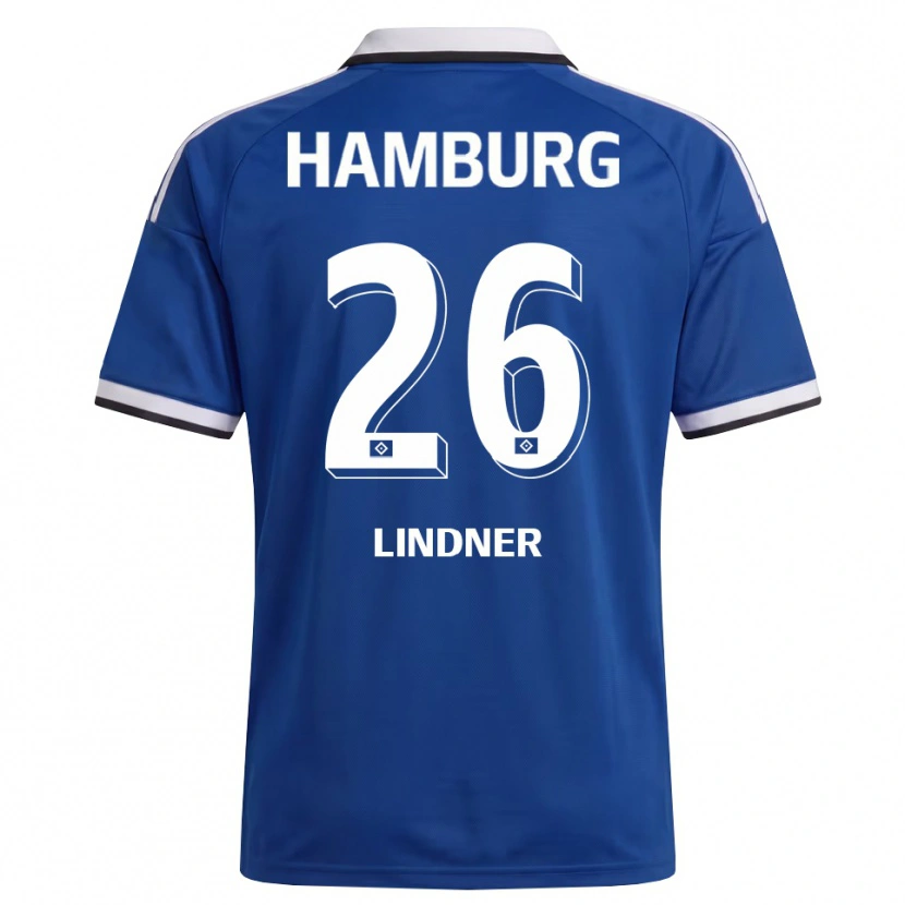 Danxen Enfant Maillot Mick Lindner #26 Blanc Bleu Tenues Extérieur 2026/27 T-Shirt