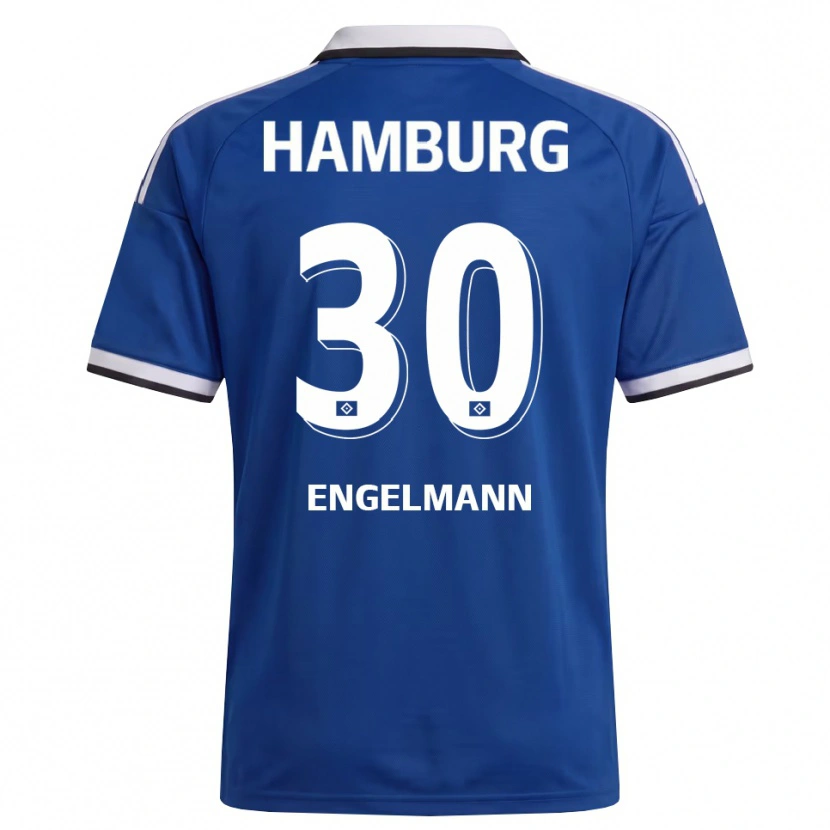 Danxen Enfant Maillot Timon Engelmann #30 Blanc Bleu Tenues Extérieur 2026/27 T-Shirt