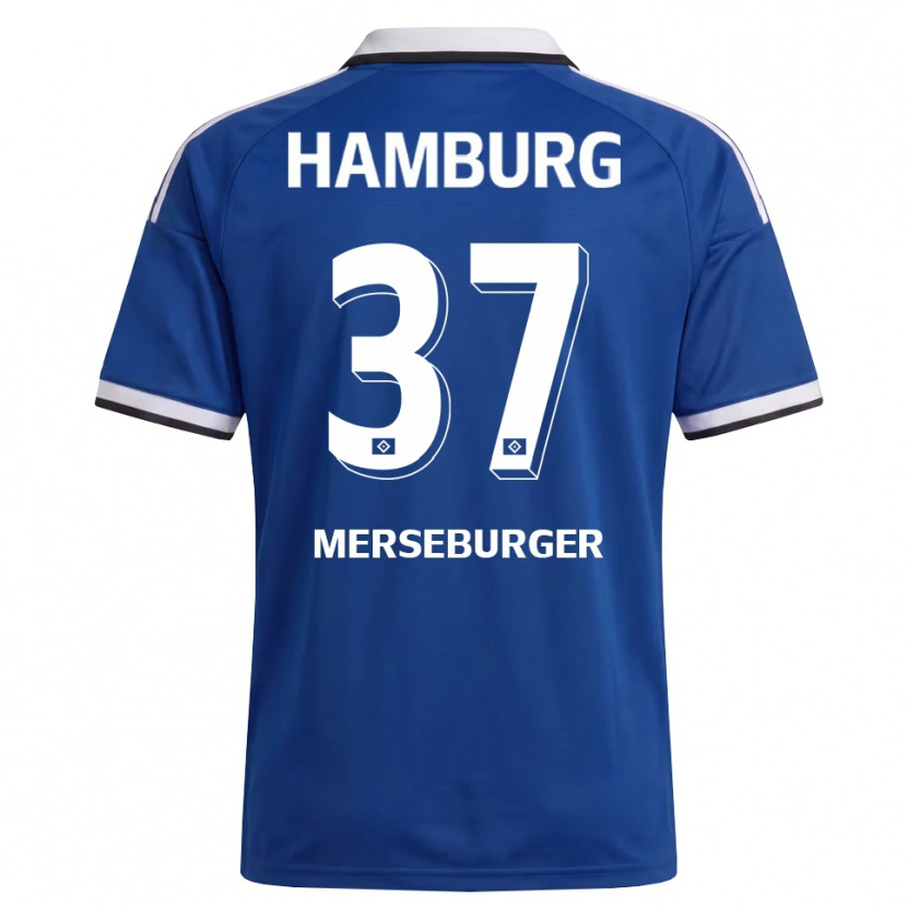 Danxen Enfant Maillot Dominik Merseburger #37 Blanc Bleu Tenues Extérieur 2026/27 T-Shirt