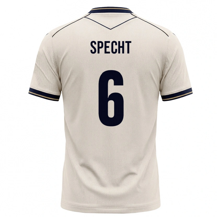 Danxen Enfant Maillot Michaela Specht #6 Blanc Cassé Bleu Encre Tenues Extérieur 2026/27 T-Shirt