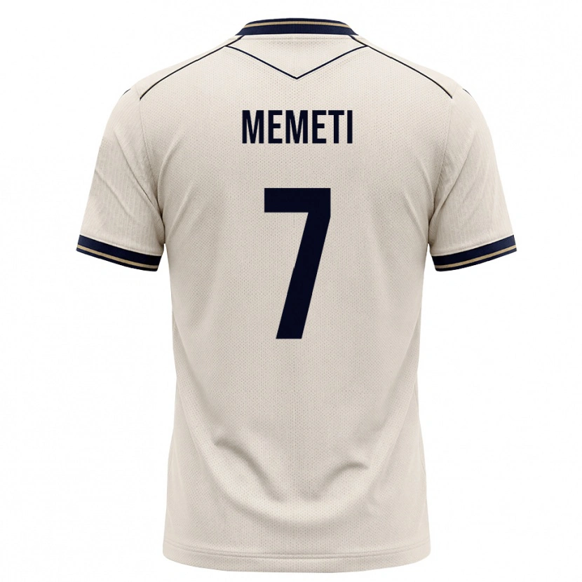 Danxen Enfant Maillot Erëleta Memeti #7 Blanc Cassé Bleu Encre Tenues Extérieur 2026/27 T-Shirt