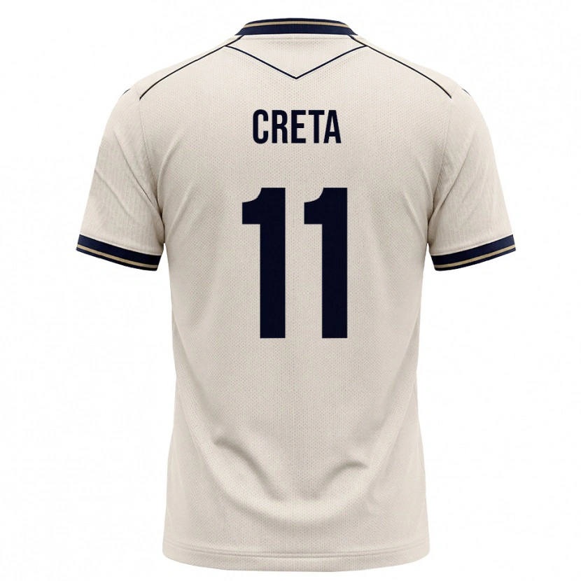 Danxen Enfant Maillot David Creța #11 Blanc Cassé Bleu Encre Tenues Extérieur 2026/27 T-Shirt