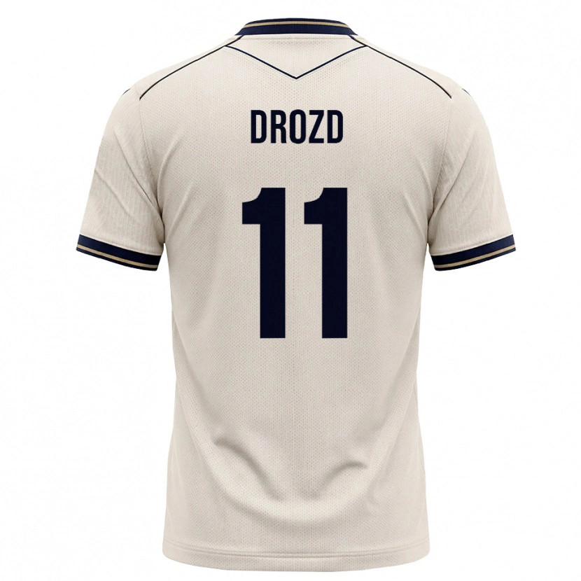 Danxen Enfant Maillot Nikita Drozd #11 Blanc Cassé Bleu Encre Tenues Extérieur 2026/27 T-Shirt