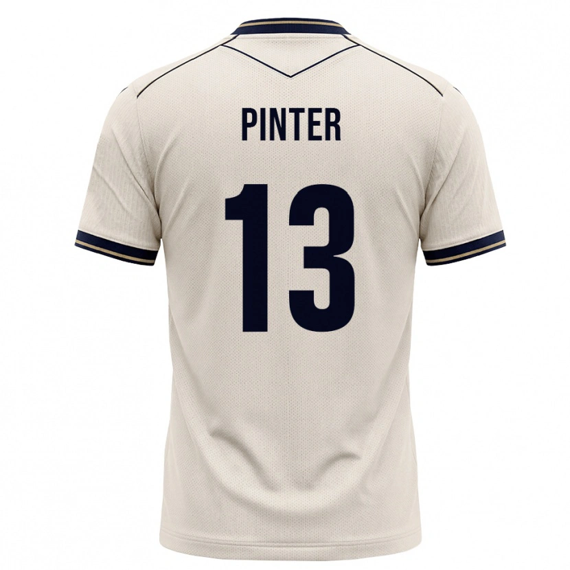 Danxen Enfant Maillot Valentein Pinter #13 Blanc Cassé Bleu Encre Tenues Extérieur 2026/27 T-Shirt