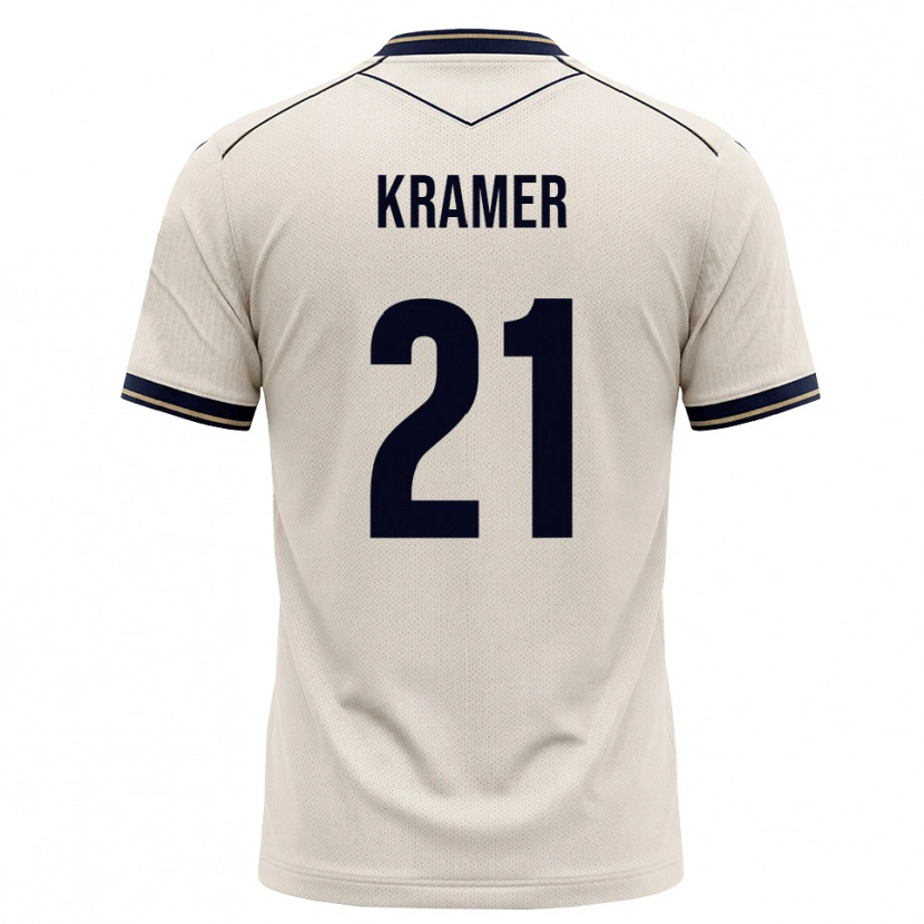 Danxen Enfant Maillot Emil Kramer #21 Blanc Cassé Bleu Encre Tenues Extérieur 2026/27 T-Shirt