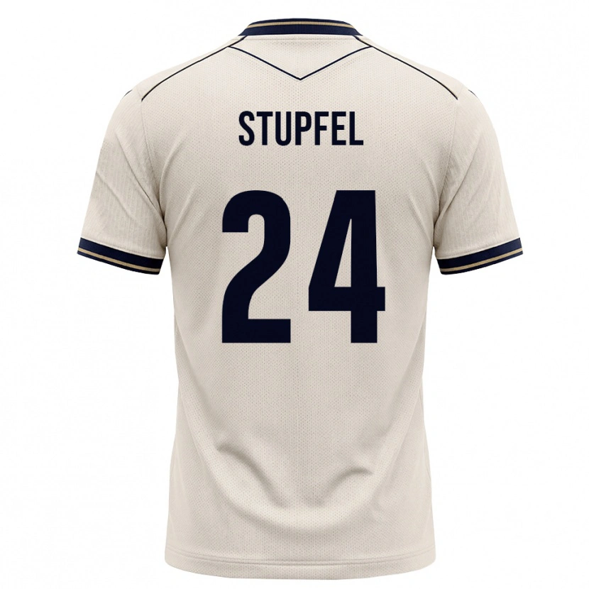 Danxen Enfant Maillot Janis Stupfel #24 Blanc Cassé Bleu Encre Tenues Extérieur 2026/27 T-Shirt