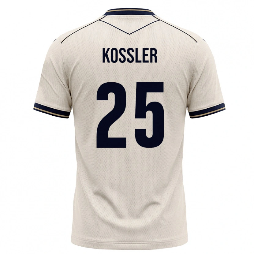Danxen Enfant Maillot Melissa Kössler #25 Blanc Cassé Bleu Encre Tenues Extérieur 2026/27 T-Shirt
