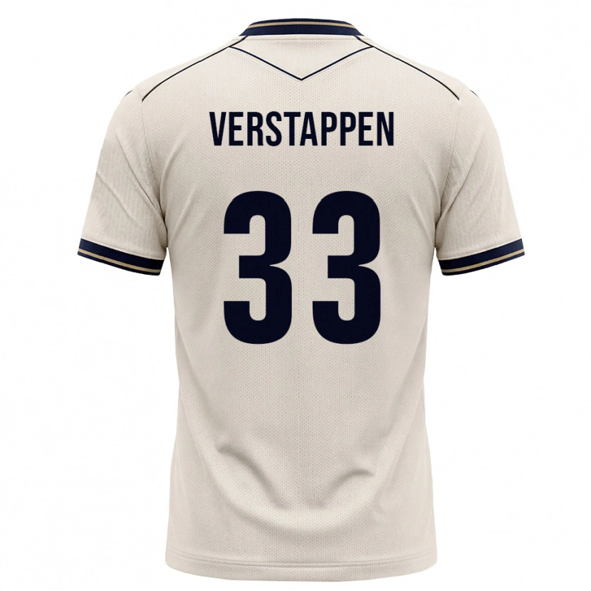 Danxen Enfant Maillot Eric Verstappen #33 Blanc Cassé Bleu Encre Tenues Extérieur 2026/27 T-Shirt