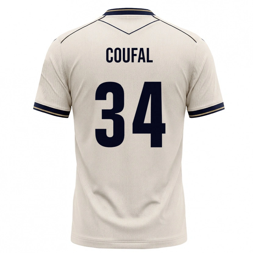 Danxen Enfant Maillot Vladimír Coufal #34 Blanc Cassé Bleu Encre Tenues Extérieur 2026/27 T-Shirt