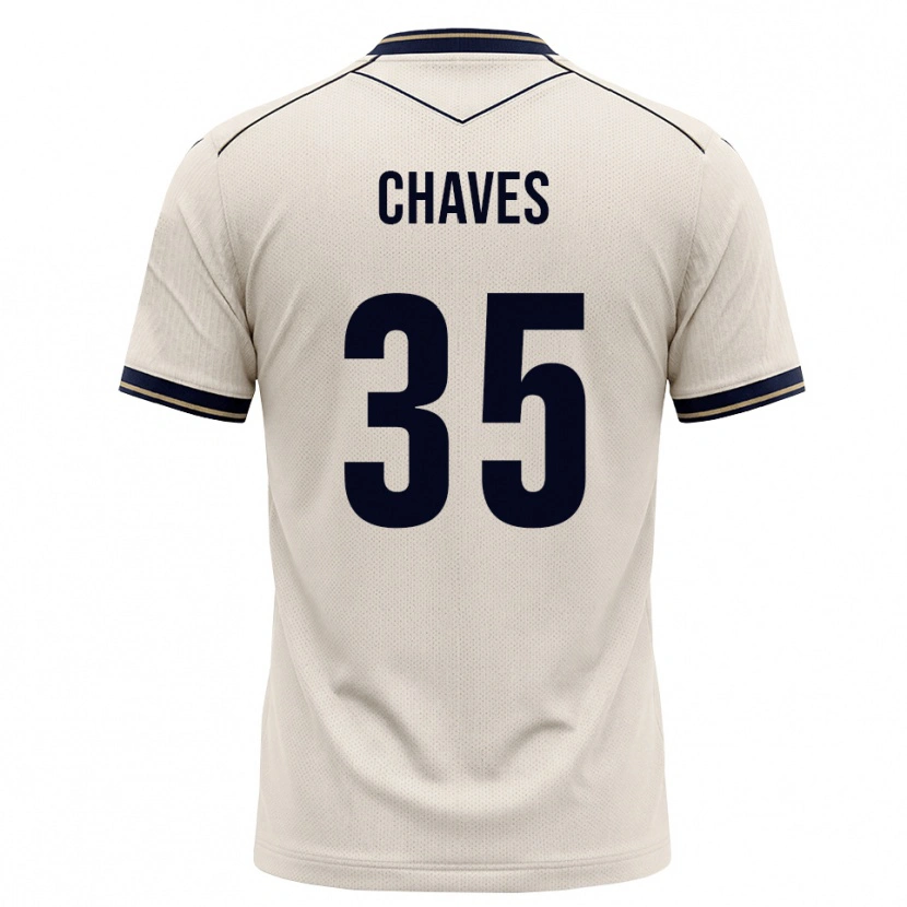 Danxen Enfant Maillot Arthur Chaves #35 Blanc Cassé Bleu Encre Tenues Extérieur 2026/27 T-Shirt