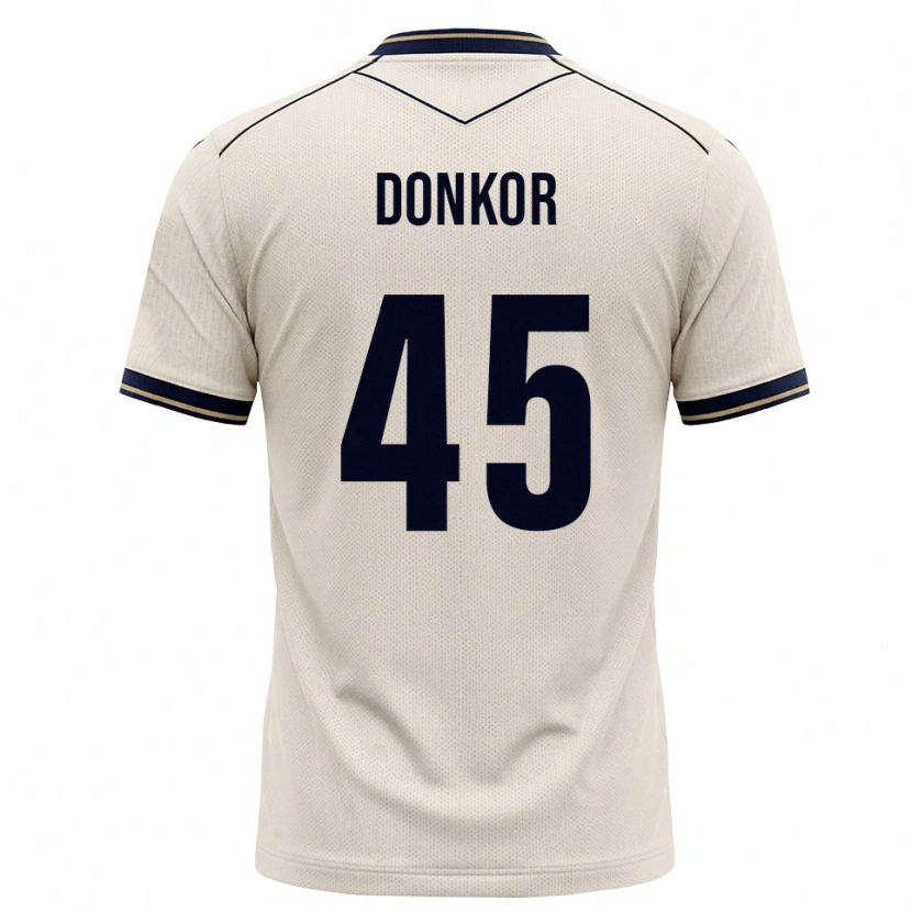 Danxen Enfant Maillot Denis Donkor #45 Blanc Cassé Bleu Encre Tenues Extérieur 2026/27 T-Shirt