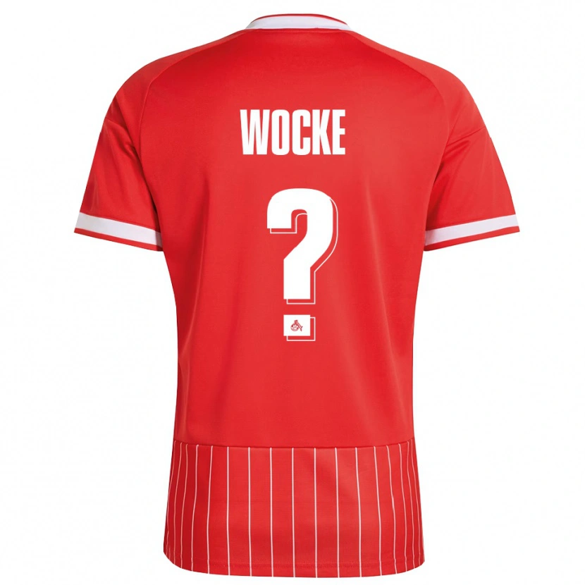 Danxen Enfant Maillot Lukas Wocke #0 Rouge Blanc Vert Tenues Extérieur 2026/27 T-Shirt
