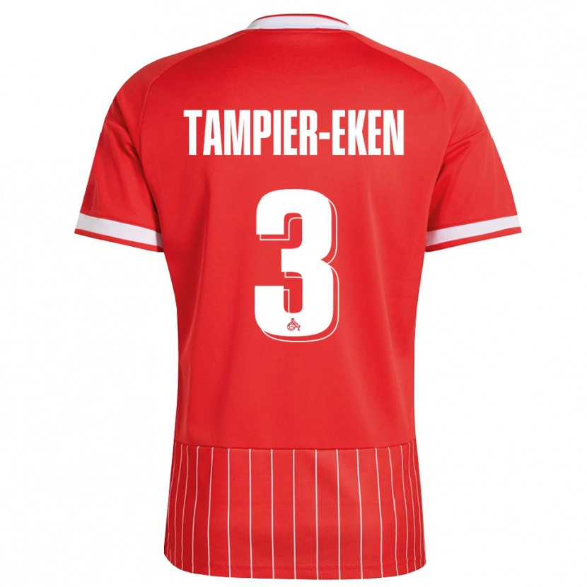 Danxen Enfant Maillot Pierre Tampier-Eken #3 Rouge Blanc Vert Tenues Extérieur 2026/27 T-Shirt