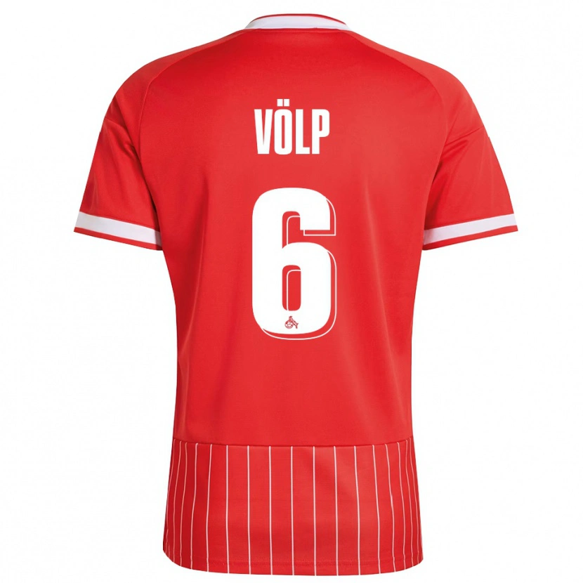 Danxen Enfant Maillot Lennard Völp #6 Rouge Blanc Vert Tenues Extérieur 2026/27 T-Shirt