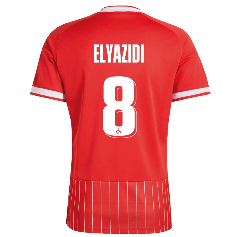 Danxen Enfant Maillot Ilias Elyazidi #8 Rouge Blanc Vert Tenues Extérieur 2026/27 T-Shirt
