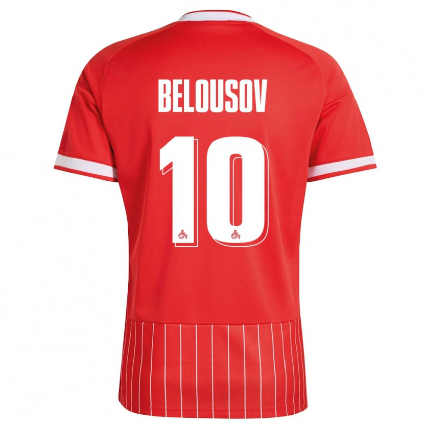 Danxen Enfant Maillot Artem Belousov #10 Rouge Blanc Vert Tenues Extérieur 2026/27 T-Shirt