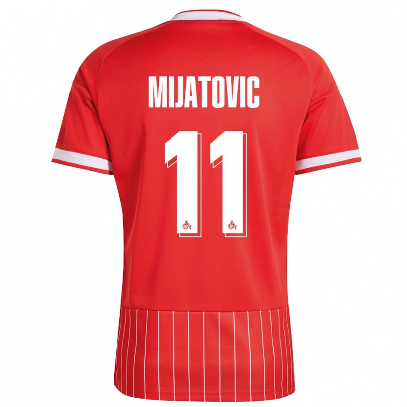 Danxen Enfant Maillot Luca Mijatovic #11 Rouge Blanc Vert Tenues Extérieur 2026/27 T-Shirt