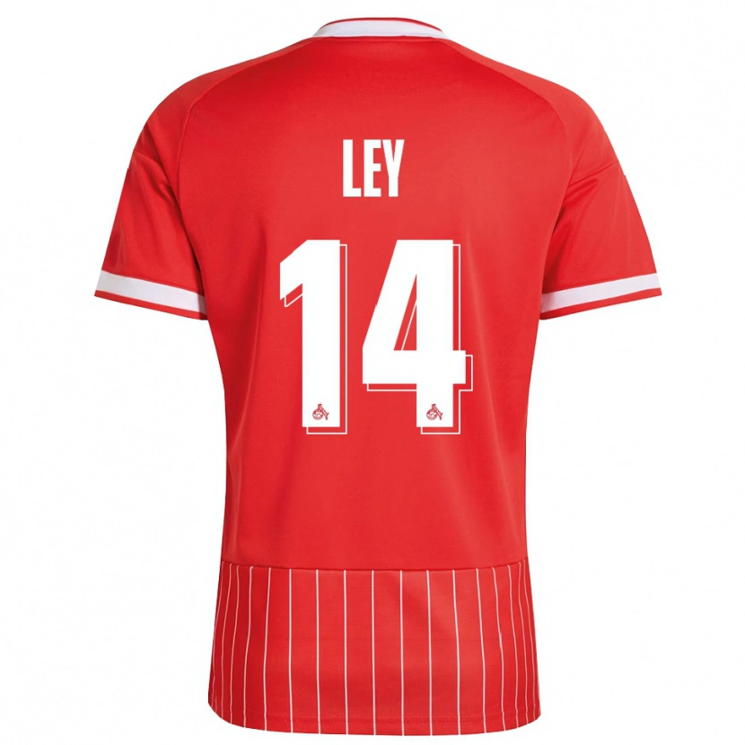 Danxen Enfant Maillot Benjamin Ley #14 Rouge Blanc Vert Tenues Extérieur 2026/27 T-Shirt