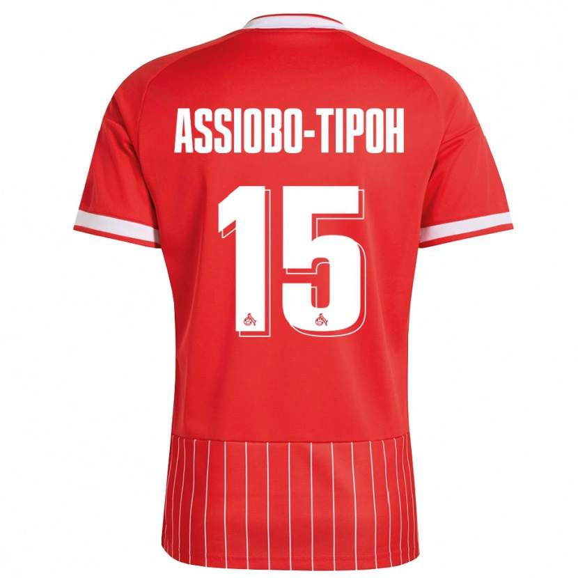 Danxen Enfant Maillot Elfried Assiobo-Tipoh #15 Rouge Blanc Vert Tenues Extérieur 2026/27 T-Shirt