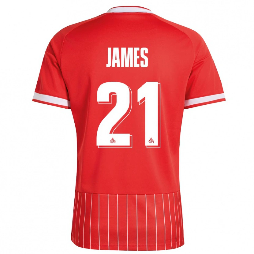Danxen Enfant Maillot Martin James #21 Rouge Blanc Vert Tenues Extérieur 2026/27 T-Shirt
