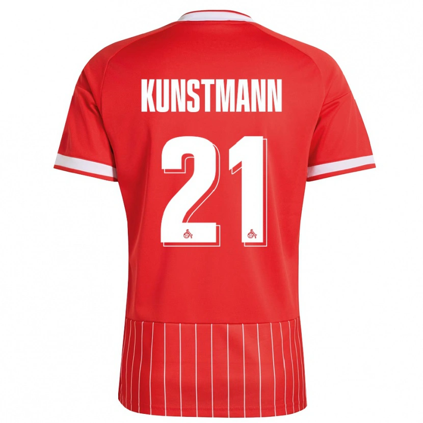 Danxen Enfant Maillot Jonas Kunstmann #21 Rouge Blanc Vert Tenues Extérieur 2026/27 T-Shirt