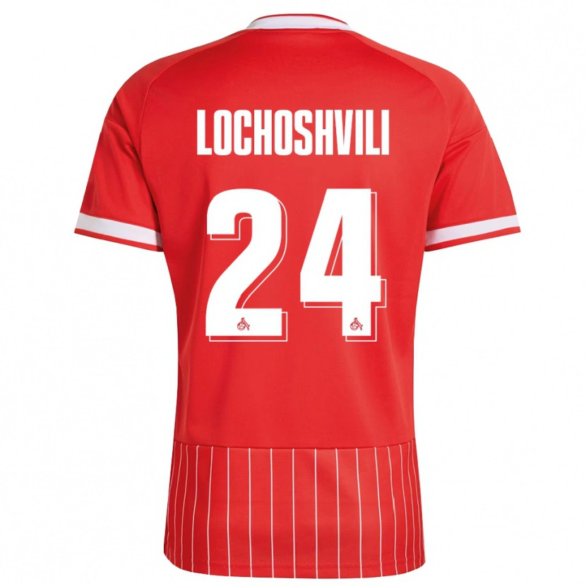 Danxen Enfant Maillot Luka Lochoshvili #24 Rouge Blanc Vert Tenues Extérieur 2026/27 T-Shirt