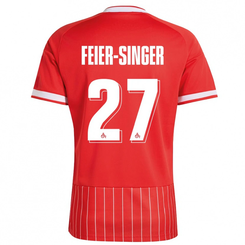 Danxen Enfant Maillot Laura Feier-Singer #27 Rouge Blanc Vert Tenues Extérieur 2026/27 T-Shirt