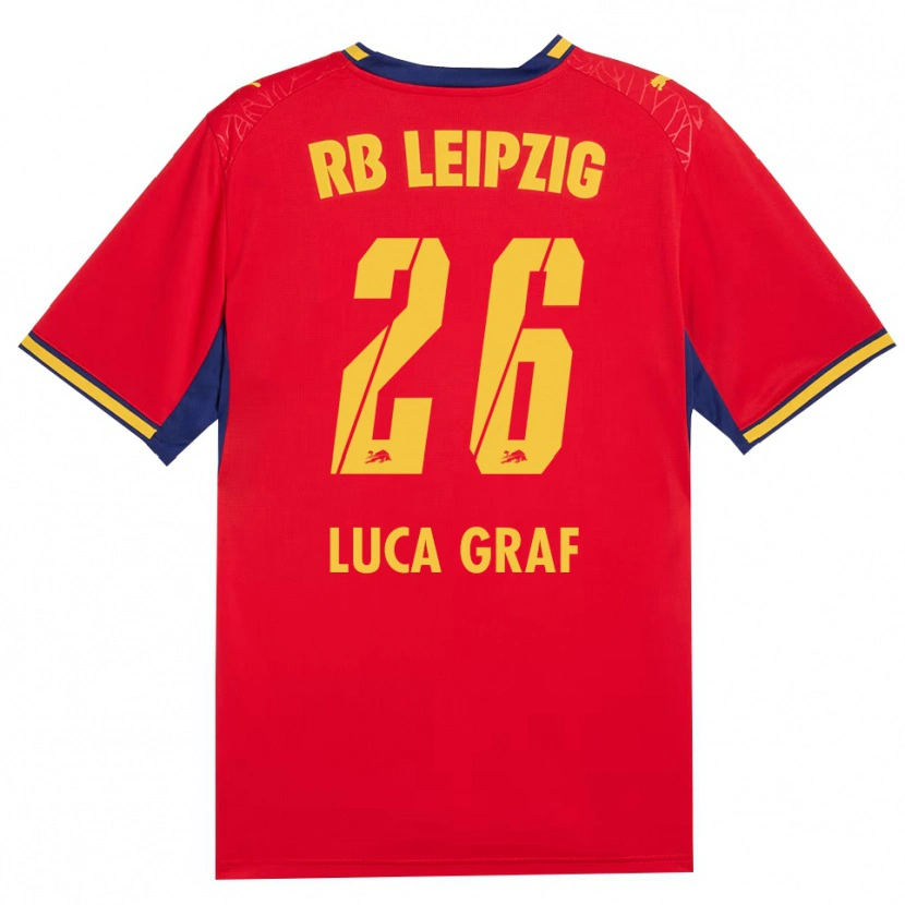 Danxen Enfant Maillot Luca Marie Graf #26 Rouge Jaune Bleu Roi Tenues Extérieur 2026/27 T-Shirt
