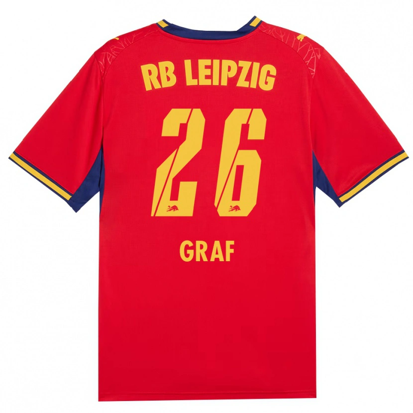 Danxen Enfant Maillot Luca Maria Graf #26 Rouge Jaune Bleu Roi Tenues Extérieur 2026/27 T-Shirt