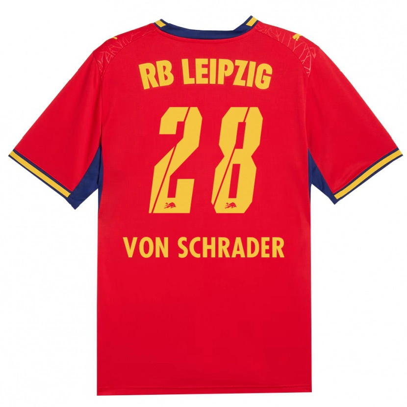 Danxen Enfant Maillot Lina Von Schrader #28 Rouge Jaune Bleu Roi Tenues Extérieur 2026/27 T-Shirt