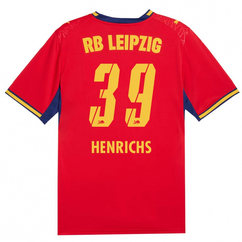 Danxen Enfant Maillot Benjamin Henrichs #39 Rouge Jaune Bleu Roi Tenues Extérieur 2026/27 T-Shirt