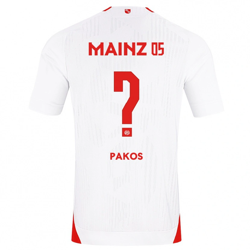Danxen Enfant Maillot Georgios Pakos #0 Blanc Rouge Jaune Tenues Extérieur 2026/27 T-Shirt