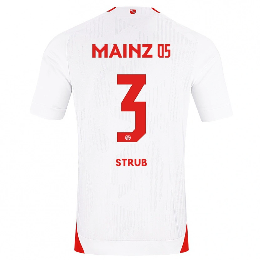 Danxen Enfant Maillot Jona Strub #3 Blanc Rouge Jaune Tenues Extérieur 2026/27 T-Shirt