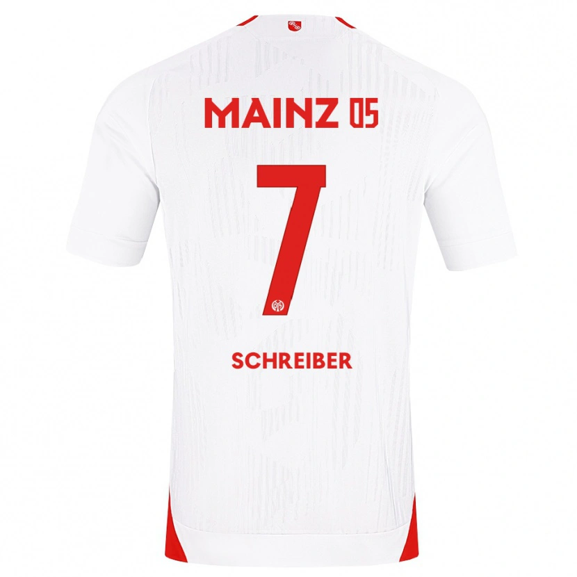 Danxen Enfant Maillot Max Schreiber #7 Blanc Rouge Jaune Tenues Extérieur 2026/27 T-Shirt