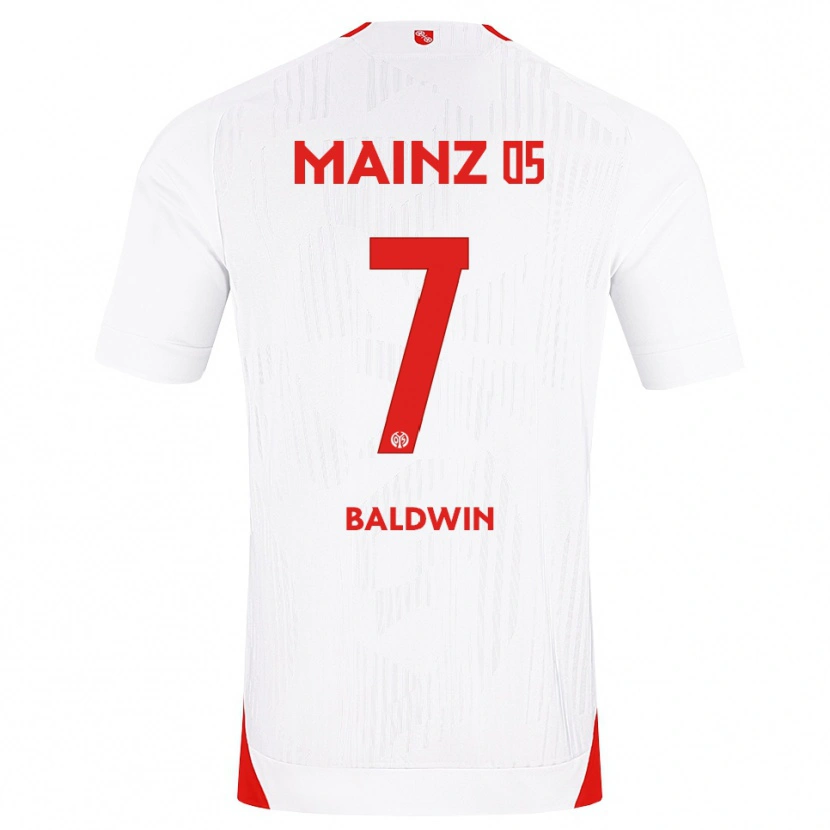 Danxen Enfant Maillot Kevin Baldwin #7 Blanc Rouge Jaune Tenues Extérieur 2026/27 T-Shirt