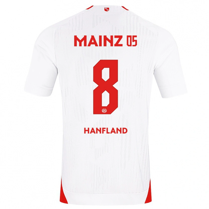 Danxen Enfant Maillot Paul Hanfland #8 Blanc Rouge Jaune Tenues Extérieur 2026/27 T-Shirt