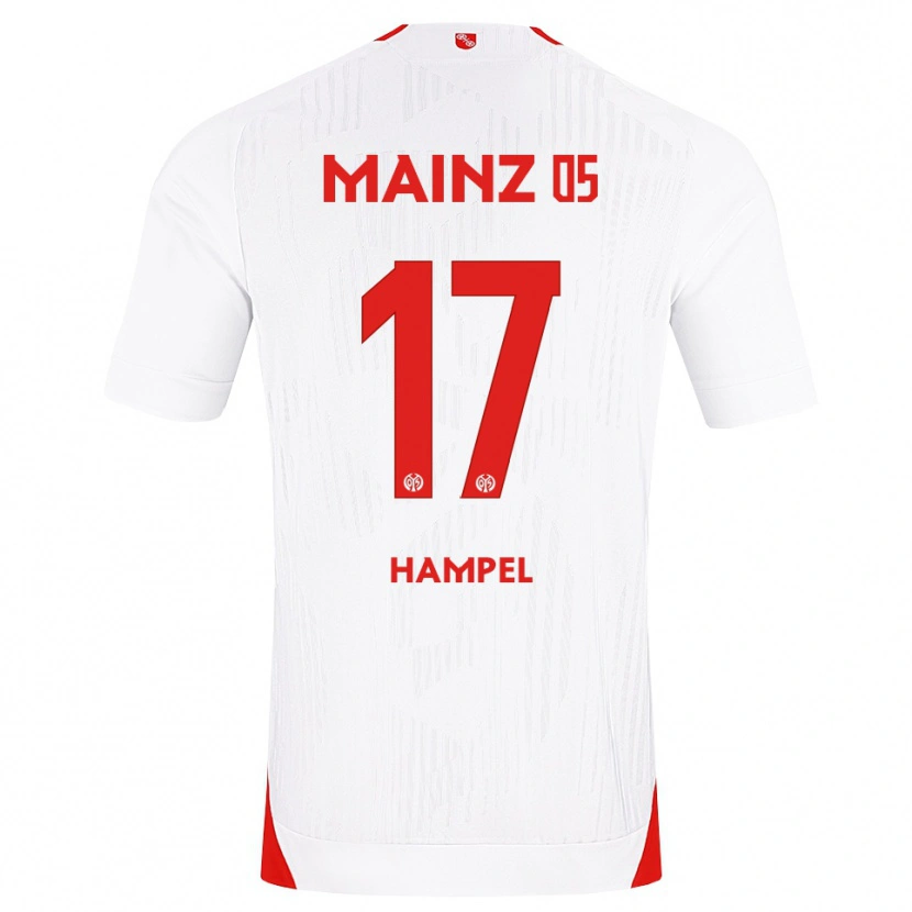 Danxen Enfant Maillot Luca Hampel #17 Blanc Rouge Jaune Tenues Extérieur 2026/27 T-Shirt