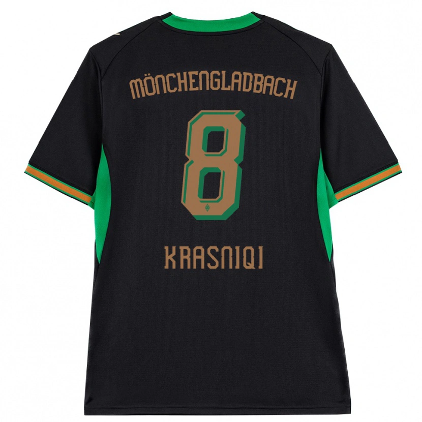 Danxen Enfant Maillot Engjell Krasniqi #8 Noir Orange Vert Marron Tenues Extérieur 2026/27 T-Shirt