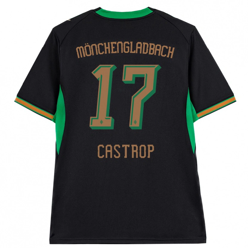 Danxen Enfant Maillot Jens Castrop #17 Noir Orange Vert Marron Tenues Extérieur 2026/27 T-Shirt