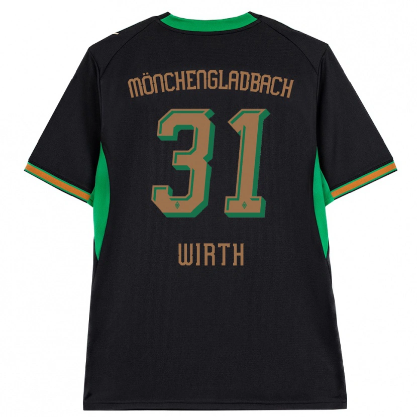 Danxen Enfant Maillot Linus Wirth #31 Noir Orange Vert Marron Tenues Extérieur 2026/27 T-Shirt