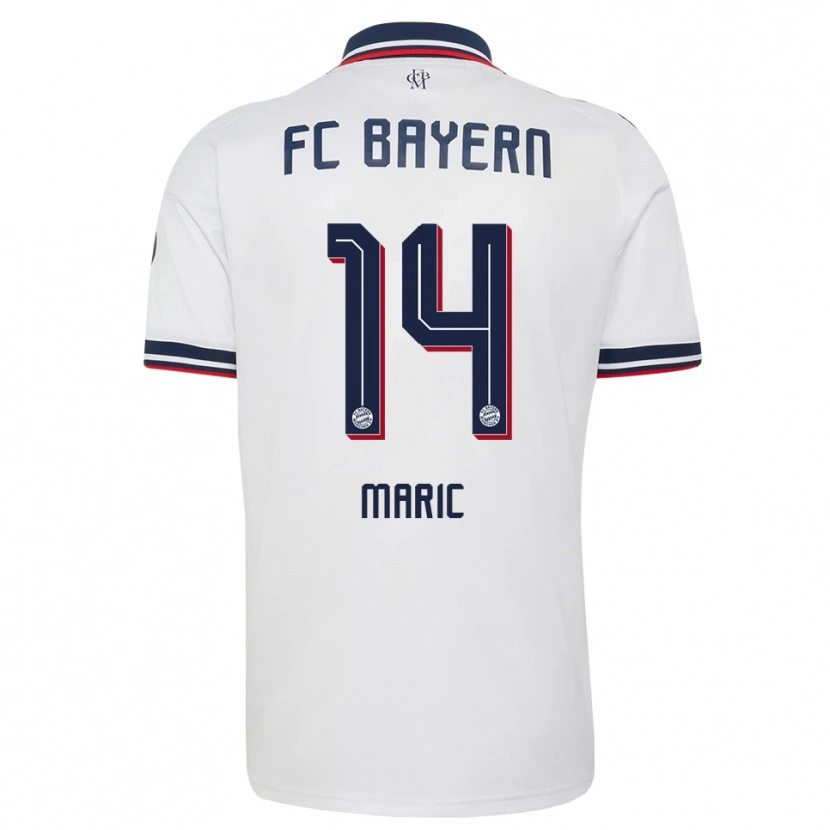 Danxen Enfant Maillot Matteo Maric #14 Blanc Gris Rouge Tenues Extérieur 2026/27 T-Shirt