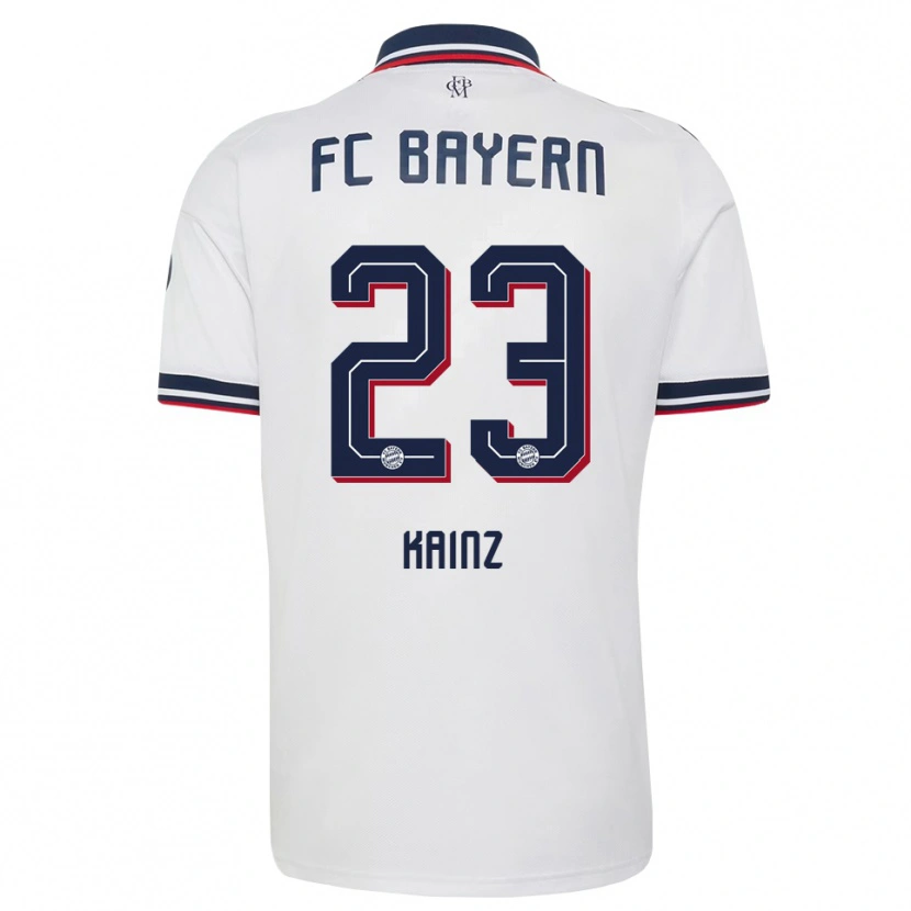 Danxen Enfant Maillot Manuel Kainz #23 Blanc Gris Rouge Tenues Extérieur 2026/27 T-Shirt
