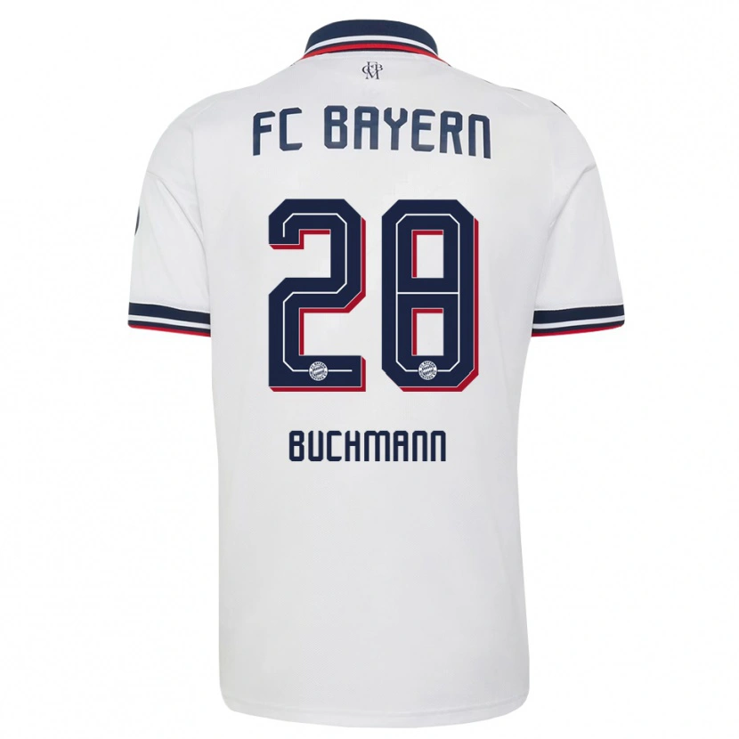Danxen Enfant Maillot Tarek Buchmann #28 Blanc Gris Rouge Tenues Extérieur 2026/27 T-Shirt