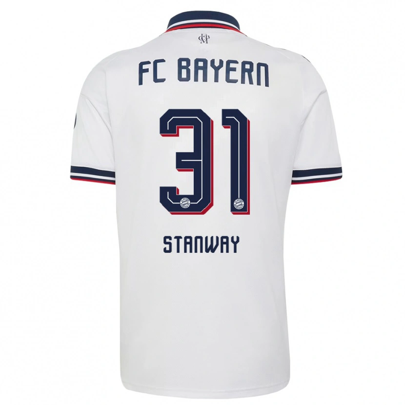 Danxen Enfant Maillot Georgia Stanway #31 Blanc Gris Rouge Tenues Extérieur 2026/27 T-Shirt